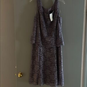 Elegant lavender Lace Sleeveless Dress